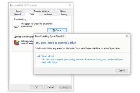 windows hard drive error checking